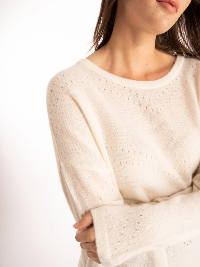 Lily Sweater Ecru-Sweater-Bel Cashmere S.C.-S-Ecru-Urbanheer