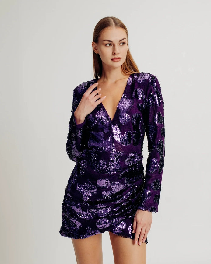 Linda Dress Purple-Dress-Torn By Ronny Kobo-XS-Purple-Urbanheer