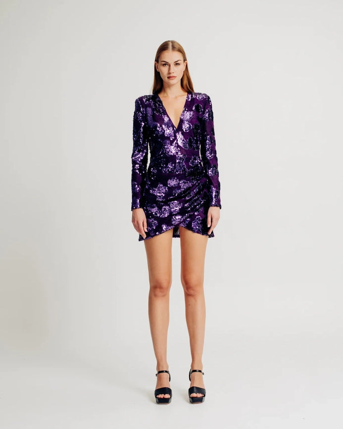 Linda Dress Purple-Dress-Torn By Ronny Kobo-XS-Purple-Urbanheer