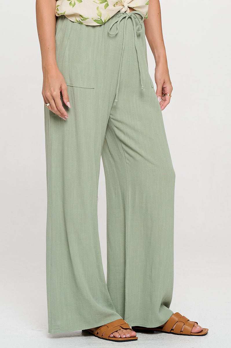 Linen Adjustable Straight Leg Pants with Pockets-New Arrival-Reneecollection-Small-OLIVE-Urbanheer