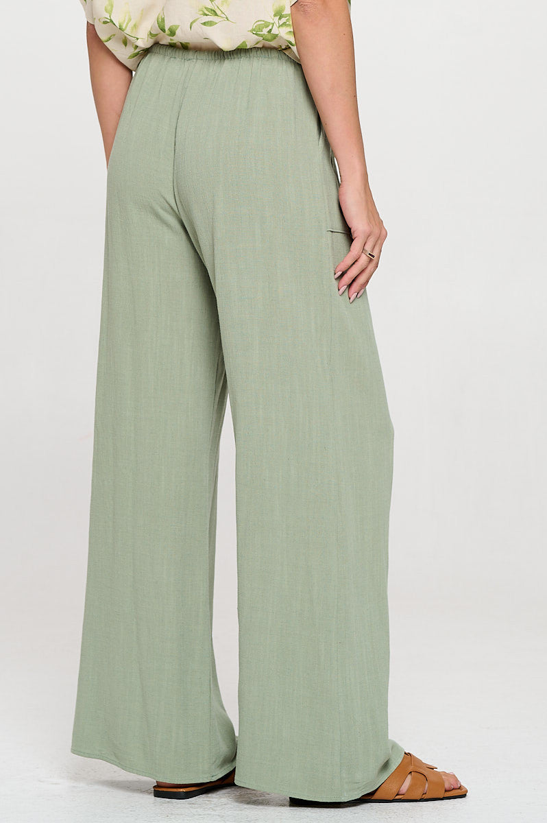 Linen Adjustable Straight Leg Pants with Pockets-New Arrival-Reneecollection-Small-OLIVE-Urbanheer