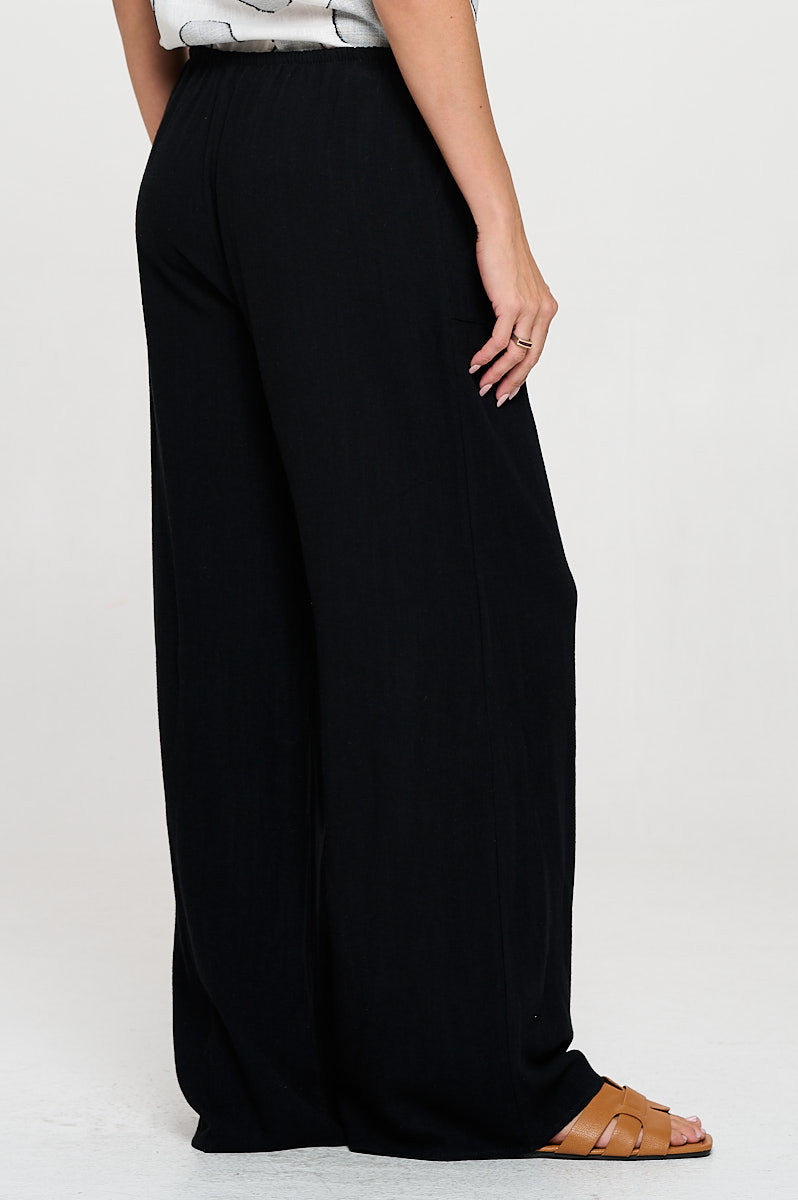 Linen Adjustable Straight Leg Pants with Pockets-New Arrival-Reneecollection-Small-BLACK-Urbanheer
