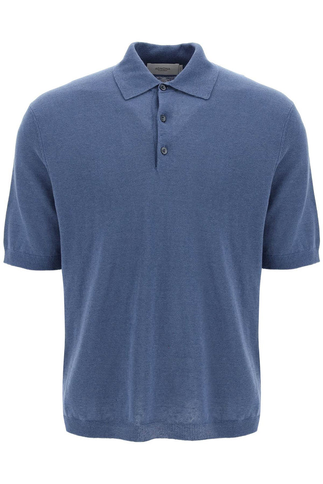 Linen And Cotton Jersey Polo-men > clothing > t-shirts and sweatshirts > polo shirts-Agnona-Urbanheer
