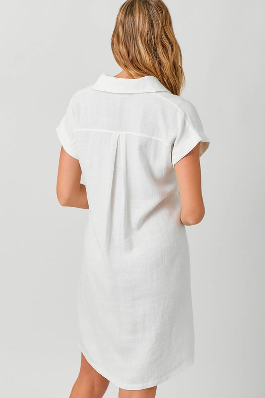 Linen Blend Dress Ivory