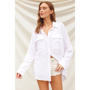 Linen Blend Relaxed Shirt LINEN WHITE-Shirt-Dress Forum-S-LINEN WHITE-Urbanheer