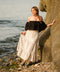 Linen Blend Tiered Maxi Skirt