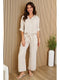 Linen Button Up Top with Front Pocket Beige-Top-MILIO MILANO-XS-Beige-Urbanheer