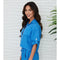 Linen Button Up Top with Front Pocket Blue Regatta-Top-MILIO MILANO-XS-Blue Regatta-Urbanheer