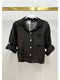 Linen Button Up Top with Front Pocket-Top-MILIO MILANO-XS-Black-Urbanheer