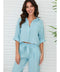 Linen Button Up Top with Front Pocket-Top-MILIO MILANO-XS-Blue Zuccero-Urbanheer