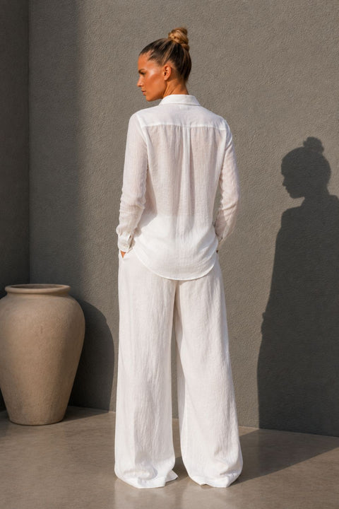 Linen Comfort Trousers with Drawstring