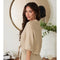 Linen Cropped Tie Blouse Earth Beige-Blouse-MILIO MILANO-XS-Earth Beige-Urbanheer