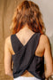Linen Cross Back Tank Top
