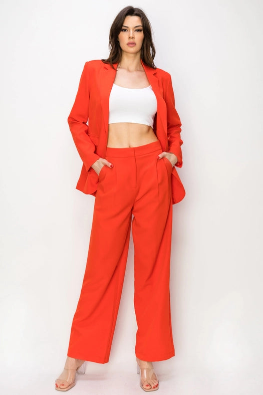 Linen Jacket with Flapped-Pockets-Jacket-One n' More Inc.-S-RED ALERT-Urbanheer