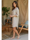 Linen L/S Button Down Mid-Length Dress Beige-Dress-MILIO MILANO-XS-Beige-Urbanheer