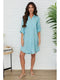 Linen L/S Button Down Mid-Length Dress Blue Zuccero-Dress-MILIO MILANO-XS-Blue Zuccero-Urbanheer