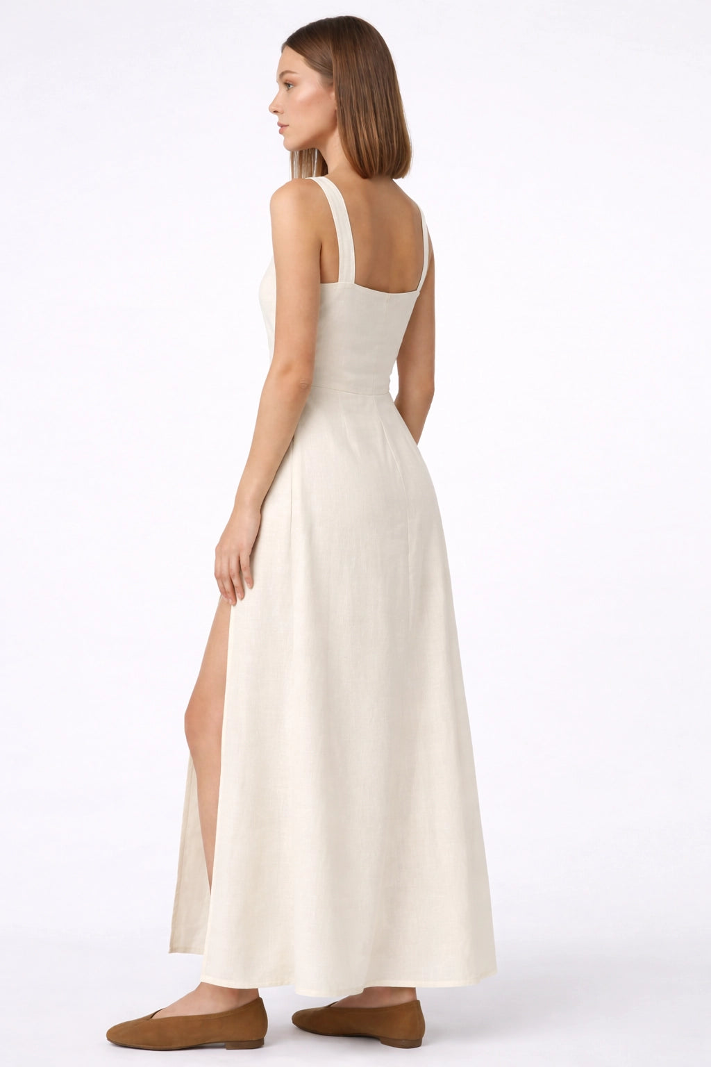 Linen Layered Slit Dress