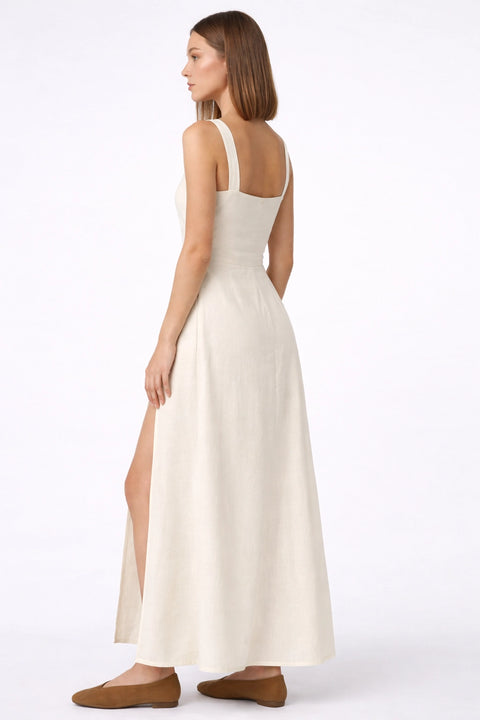 Linen Layered Slit Dress