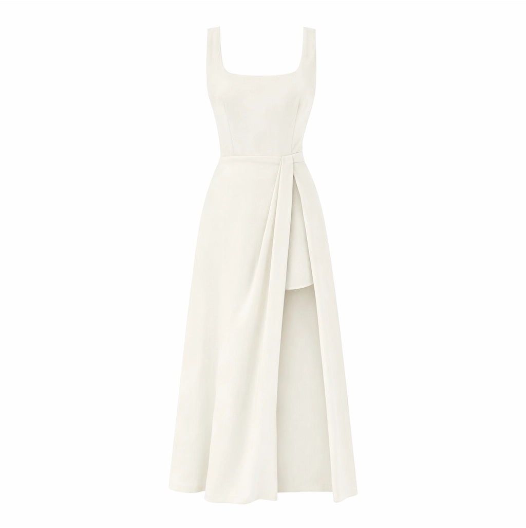 Linen Layered Slit Dress