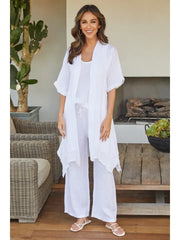 Linen Mesh Open Cardigan WHITE-Cardigan-MILIO MILANO-S-WHITE-Urbanheer