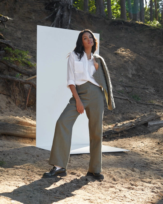 Linen Pants Naples in Dark Green-Pants-MagicLinen-XS-Urbanheer