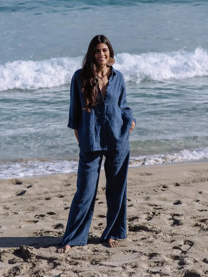 Linen Pants Pemba in Deep Navy Blue-Pants-MagicLinen-XS-Deep Navy Blue-Urbanheer