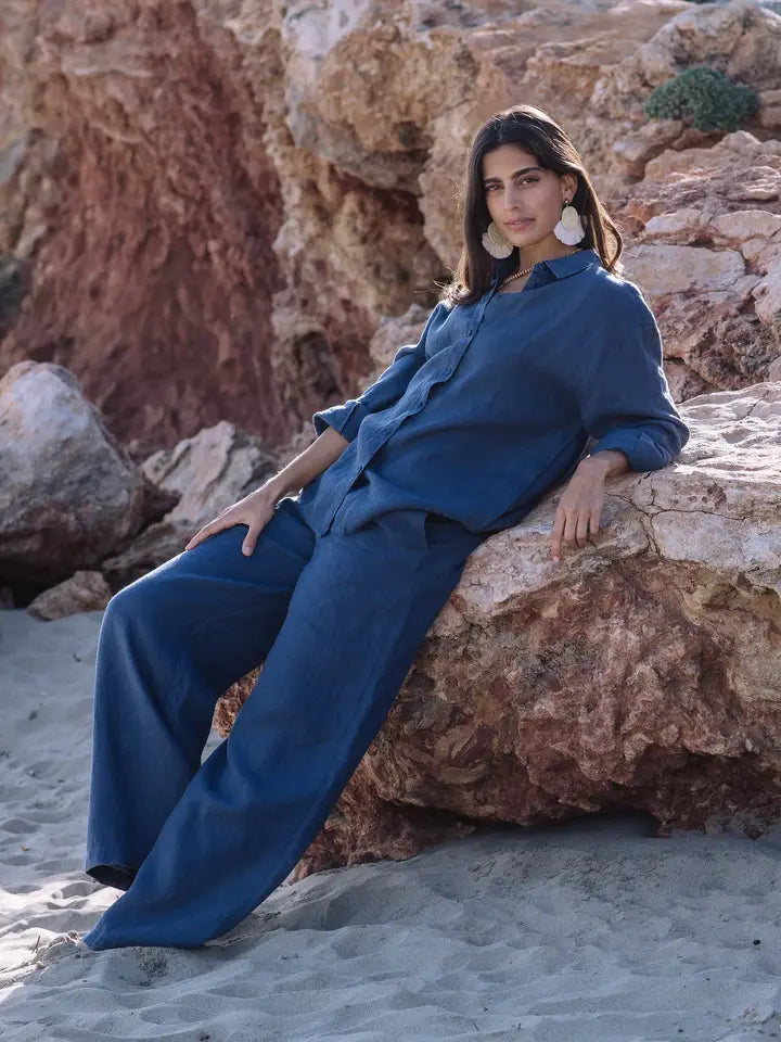 Linen Pants Pemba in Deep Navy Blue-Pants-MagicLinen-XS-Deep Navy Blue-Urbanheer