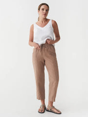 Linen Pants Sardinia in Pastel Brown-Pants-MagicLinen-M-Pastel Brown-Urbanheer