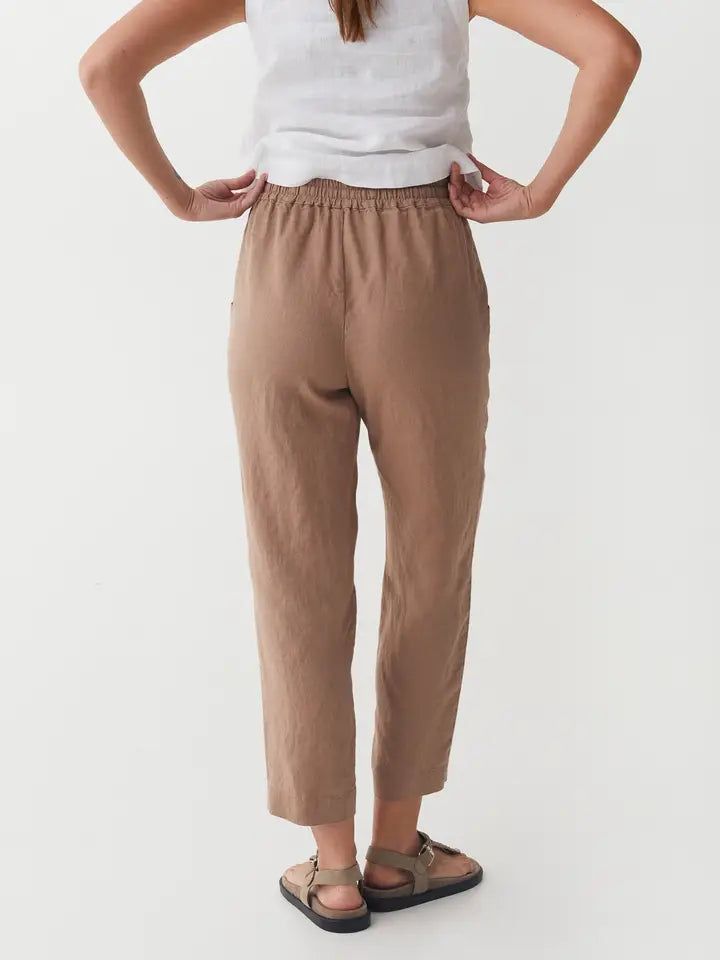 Linen Pants Sardinia in Pastel Brown-Pants-MagicLinen-M-Pastel Brown-Urbanheer