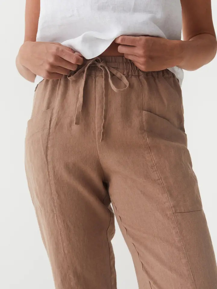 Linen Pants Sardinia in Pastel Brown-Pants-MagicLinen-M-Pastel Brown-Urbanheer