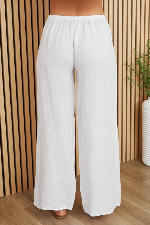 Linen Pants with Side Panel