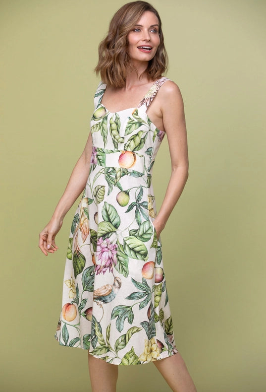 Linen Passion Midi Dress-Dress-Greenkiss-S-Passion Fruit-Urbanheer