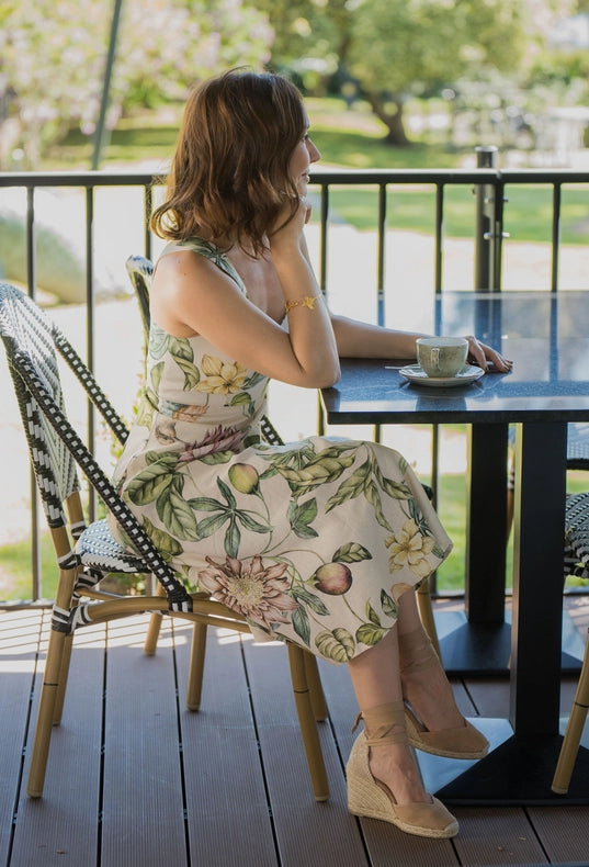 Linen Passion Midi Dress-Dress-Greenkiss-S-Passion Fruit-Urbanheer