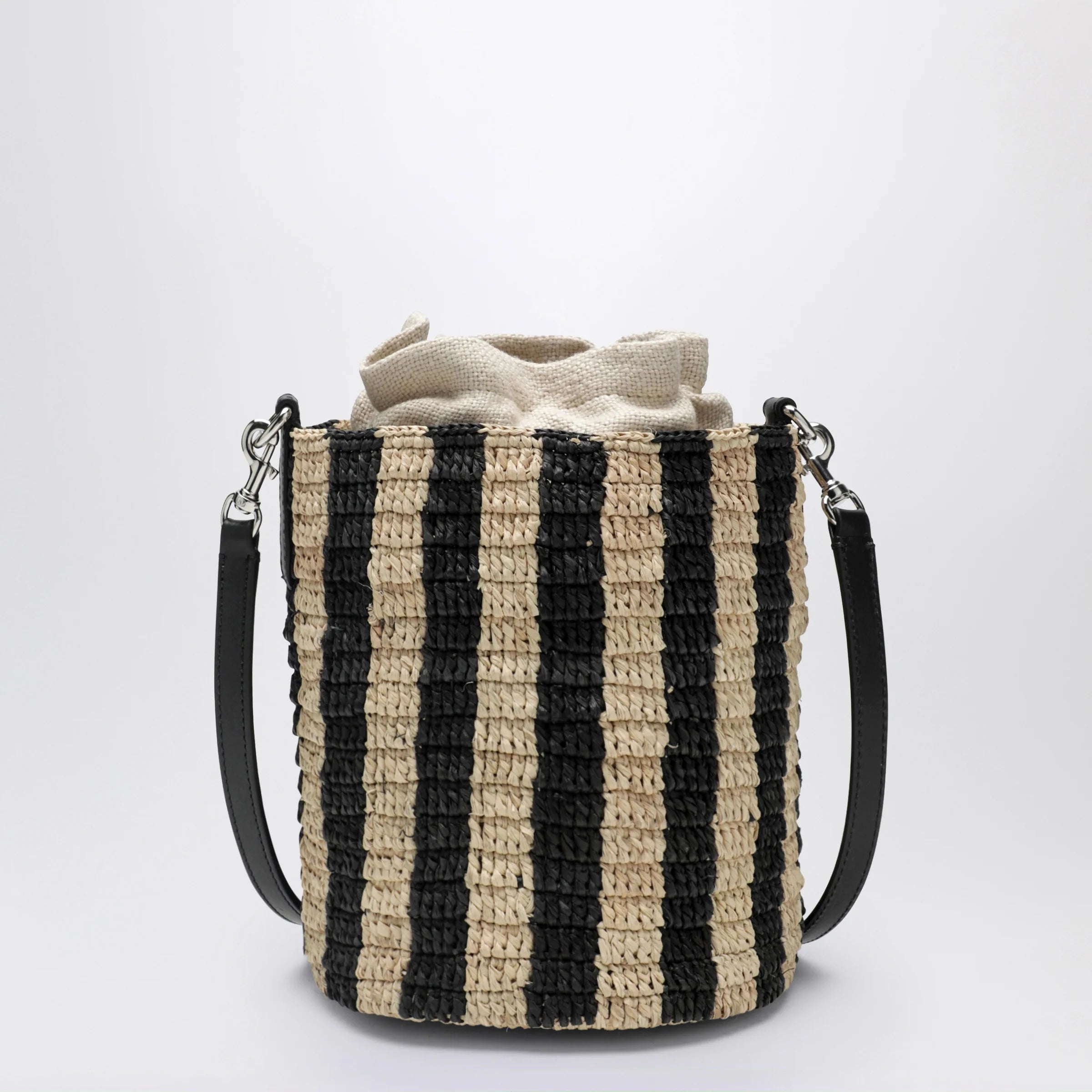 Linen Raffia Bucket Bag for Summer Comfort