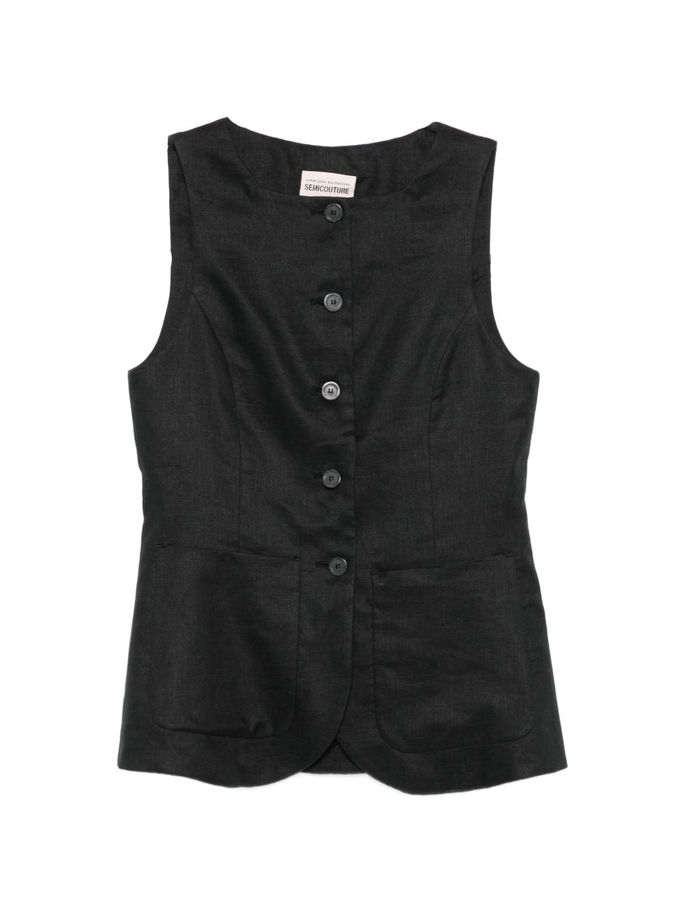 Linen Sleeveless Vest with Pockets for Summer Comfort