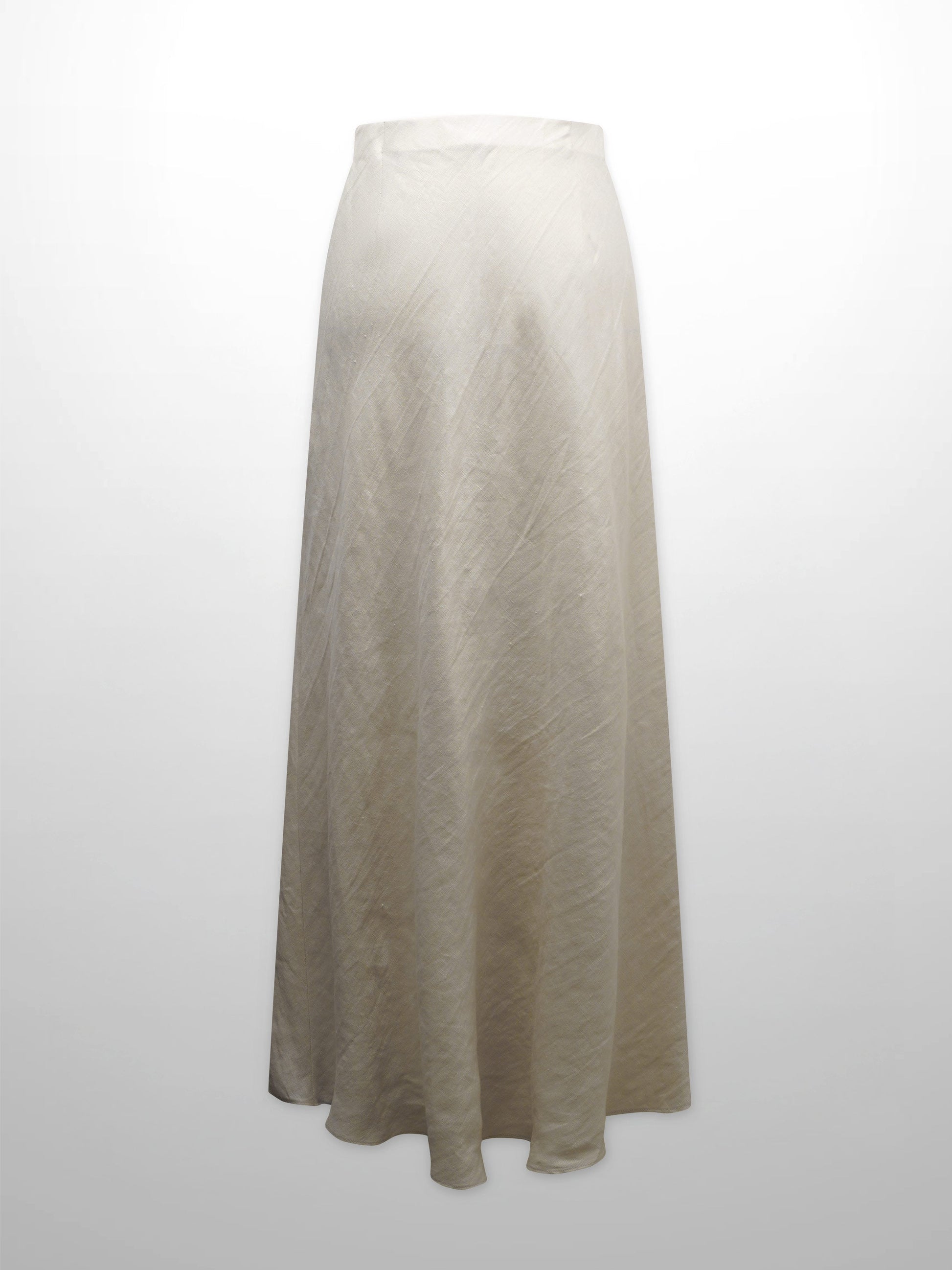 Linen Slip Skirt-Ecru-2