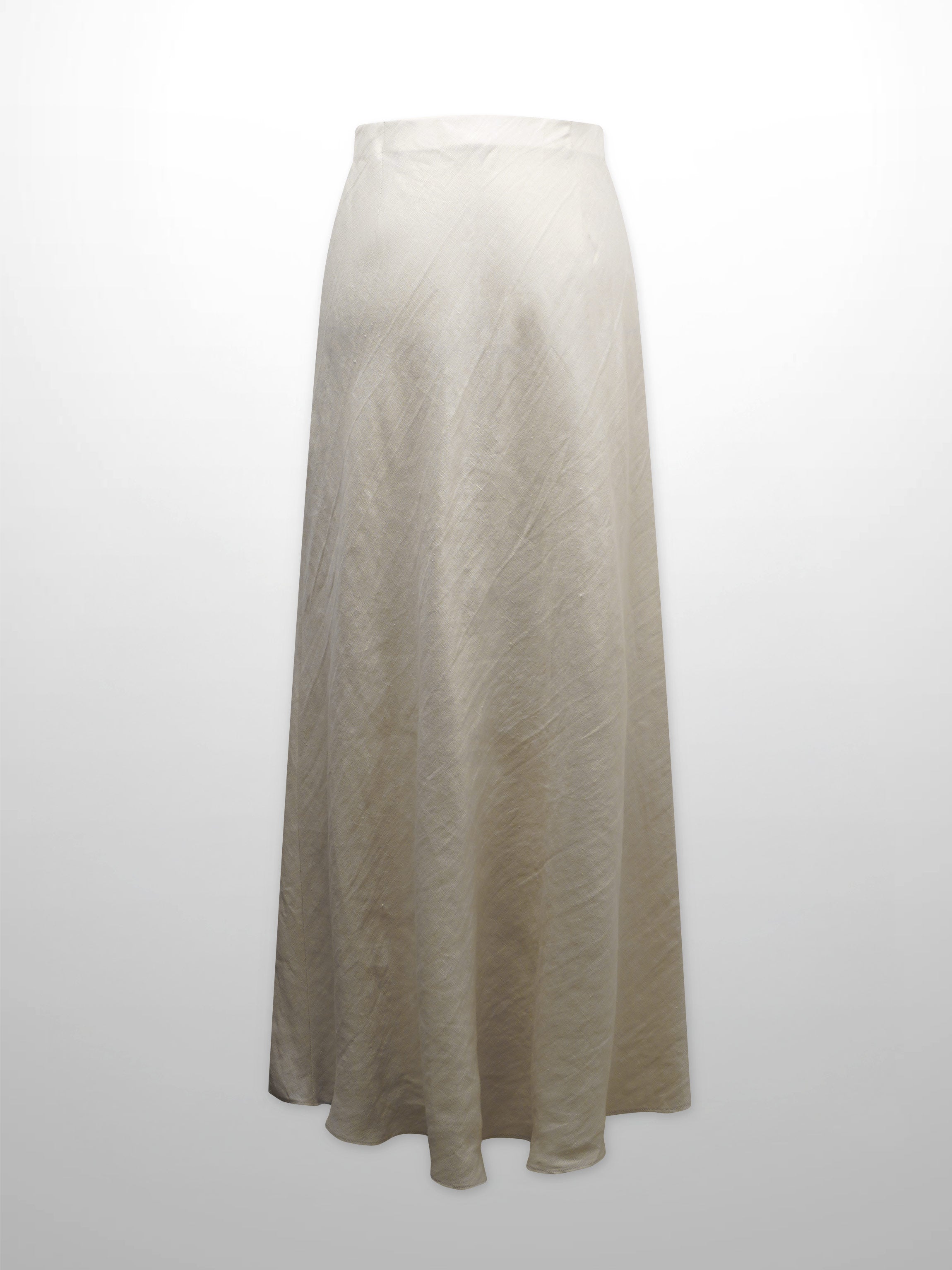 Linen Slip Skirt-Ecru-2