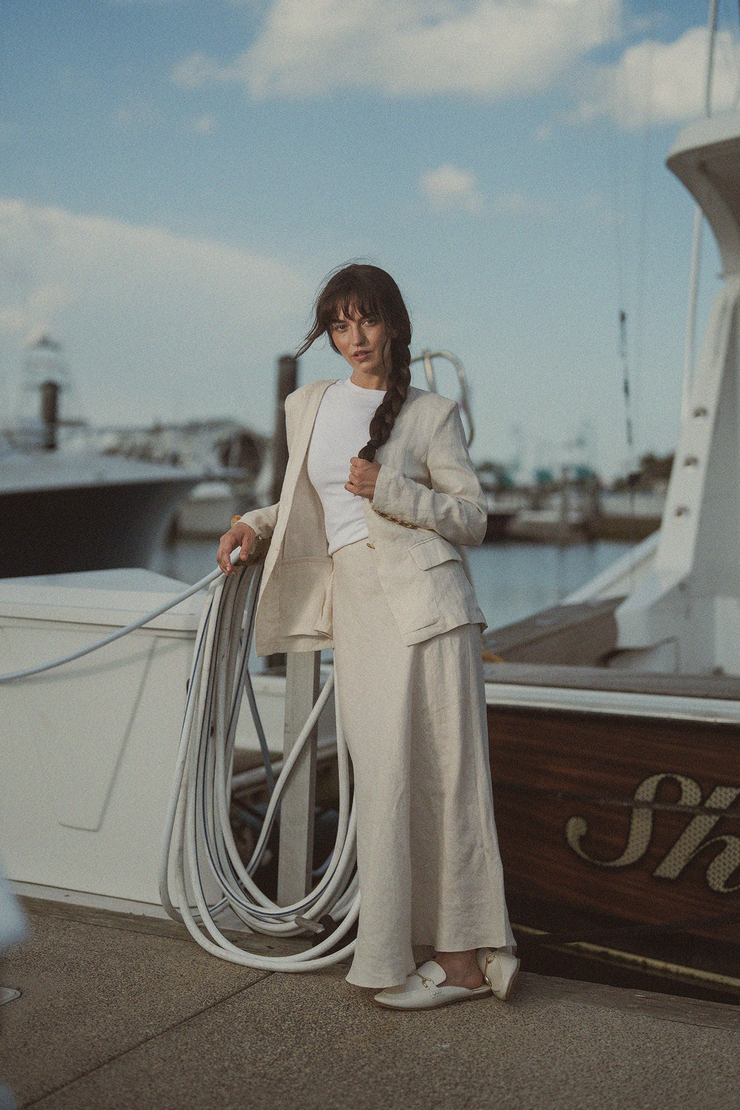 Linen Slip Skirt-Ecru-0