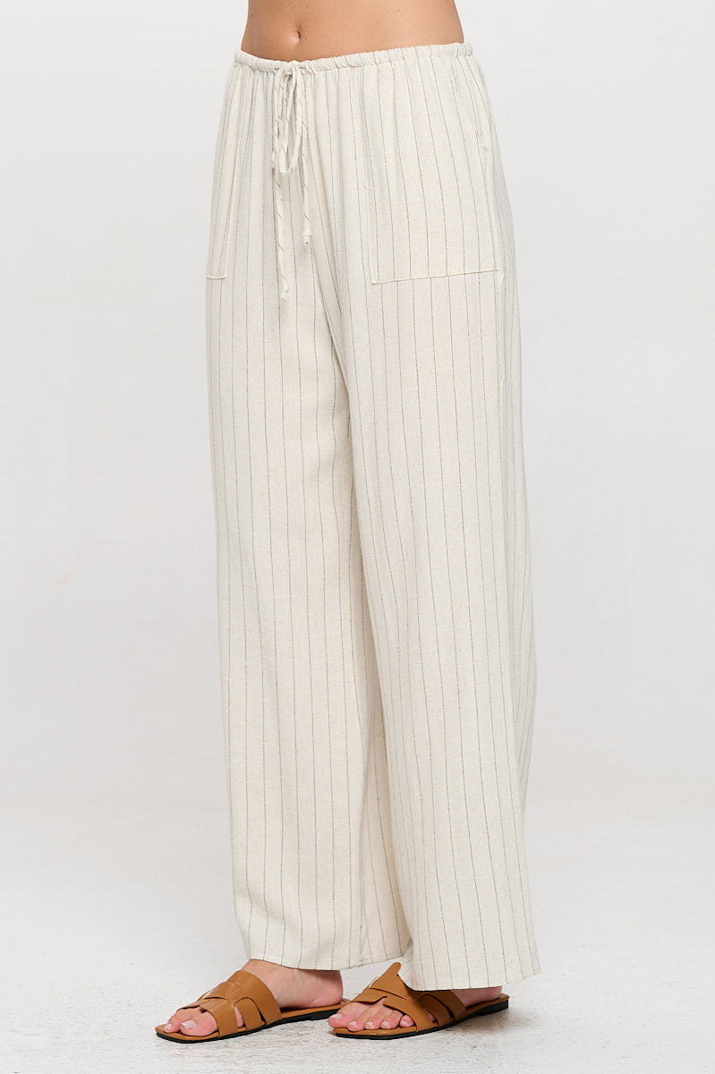Linen Striped Adjustable Straight Leg Pants with Pockets-New Arrival-Reneecollection-Small-LINEN-Urbanheer