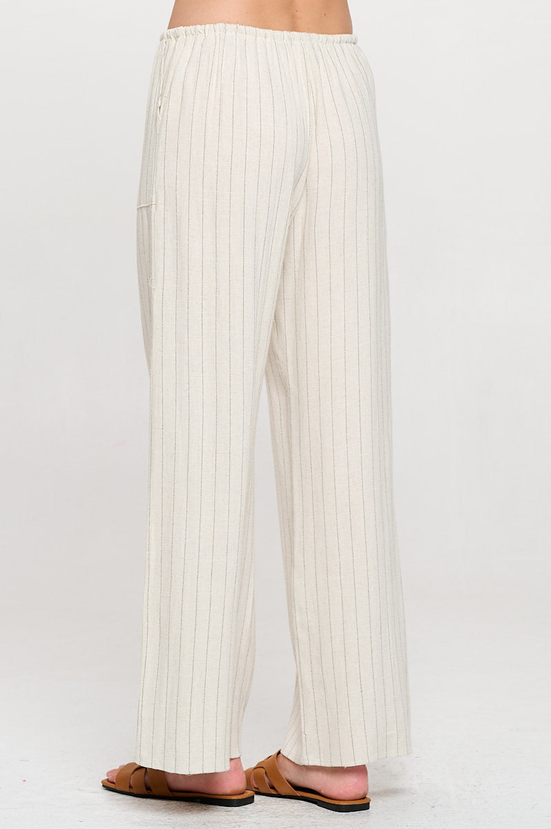 Linen Striped Adjustable Straight Leg Pants with Pockets-New Arrival-Reneecollection-Small-LINEN-Urbanheer