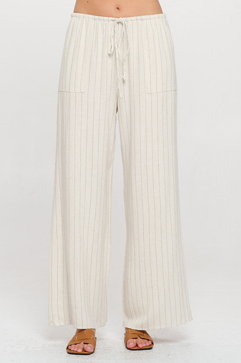 Linen Striped Adjustable Straight Leg Pants with Pockets-New Arrival-Reneecollection-Small-LINEN-Urbanheer