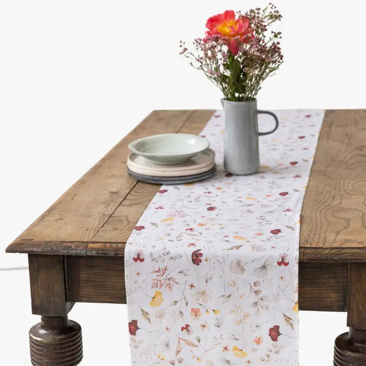 Linen Table Runner in Meadow Print| Floral Print-Table Runner-MagicLinen-16x79" / 40x200cm-Urbanheer