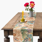 Linen Table Runner in Vibrant Peonies Print On Natural-Table Runner-MagicLinen-16x79" / 40x200cm-Urbanheer
