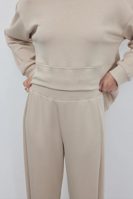 Liona Slit Sweat-Pants Set Stone-SET-Kadriye Baştürk-1-Urbanheer