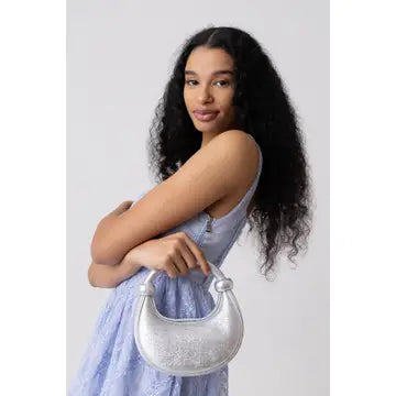 Lisa Blue Lace Embellished Mini Puffball Dress