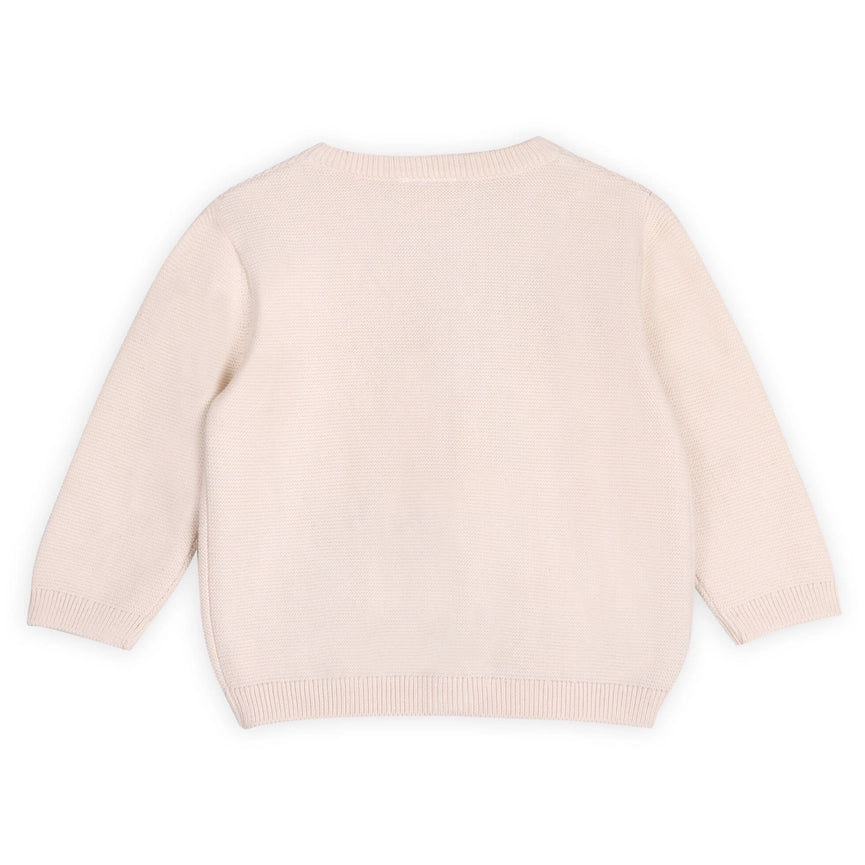 Little & Loved Dino Applique Baby Cardigan-Cardigan-Viverano Organics-0-3M-Natural-Urbanheer