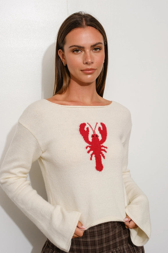 Lobster Sweater-Sweater-Pretty Garbage-S-Ivory-Urbanheer