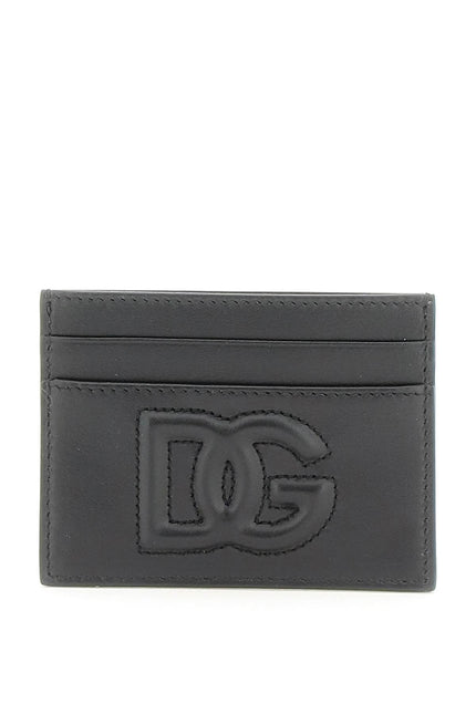 Logoed Cardholder-women > accessories > wallets and small leather goods > card holders-Dolce & Gabbana-os-Nero-Urbanheer