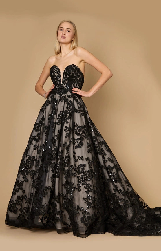 Long Black Tie Formal Couture Ball Gown-Dress-Dylan & Davids-0-Black-Urbanheer