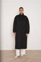 Long Coat with A Stand-Up Collar, Thick Wool Blend, Hand-Stitched